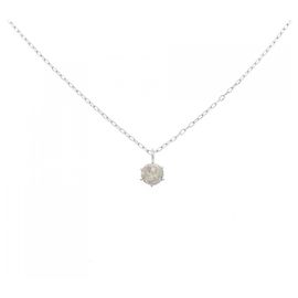 Autre Marque Platin-Diamant-Halskette Silber