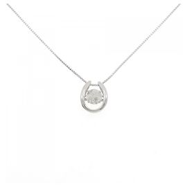 Autre Marque PT900 PT850 Diamond Necklace Silvery