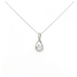 Autre Marque PT900 PT850 Diamond Necklace Silvery