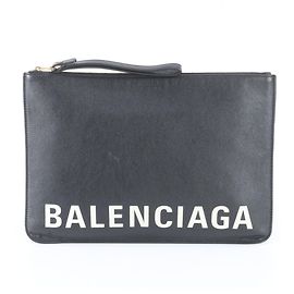 Balenciaga Everyday Leather Second Bag Clutch Handbag Pouch Black Men's Black