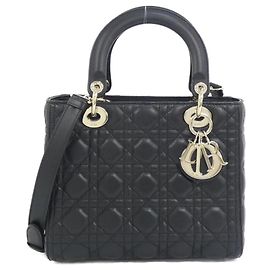 Christian Dior Lady Medium M0565ONGE Handbag Black