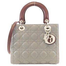 Bolsa Christian Dior Lady Medium M0550PTRZ Marrom Rosa Bordeaux
