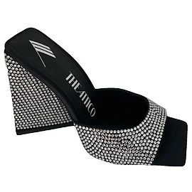 The Attico Sandali Devon Crystal Nero
