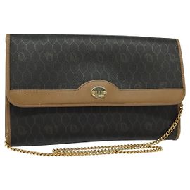 Christian Dior Vintage Honeycomb chain Canvas Noir