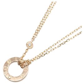 Collar Cartier Love Circle 2-Diamond Dorado
