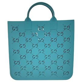 Borsa Tote in gomma GG Supreme per bambini Gucci Turchese