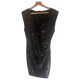 Autre Marque Black Sequin Evening Gown Black