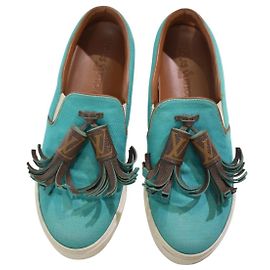 Louis Vuitton Baskets Slip-On Monogram Bleu Turquoise Marron Turquoise Monogramme