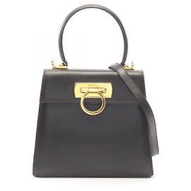 Sac à main 2-Way Gancini Salvatore Ferragamo Marron