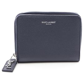Yves Saint Laurent Paris Rive Gauche Bi-fold Wallet Navy blue
