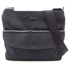 Borsa a tracolla Gucci in tela GG e pelle Nero