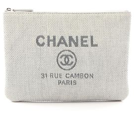Bolsa Chanel Deauville Second Bag Clutch Handbag Marrom
