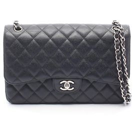Borsa a tracolla Chanel Large Matelassé Classic Double Flap Nero
