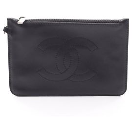 Chanel Coco Mark Handbag Pouch Black