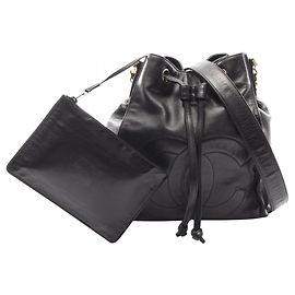 Borsa a tracolla con coulisse Chanel Coco Mark Nero