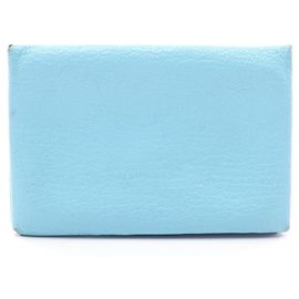 Hermès Hermes Calvi Celeste Coin Purse Blue Light blue