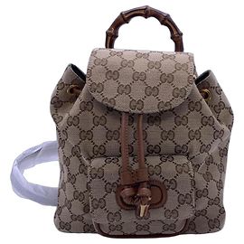 Gucci Bamboo Pattern Mini Shoulder Bag Brown
