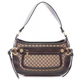 Céline Bolsa de ombro/Bolsa de mão Celine Macadam Marrom Bege