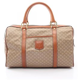 Céline Bolsa Boston Celine Macadam Marrom Bege