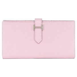Hermès Hermes Bearn Soufflé Long Wallet Pink