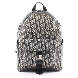 Christian Dior Dior Explorer Oblique Backpack Beige Navy blue