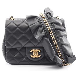 Borsa a Spalla Chanel Mini Matelassé Frill Nero