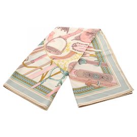 Hermès Sciarpa Hermes Carre Geant 140 DUO D'ETRIERS Multicolore Crudo