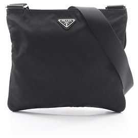 Borsa a tracolla con logo Triangle Prada Nero