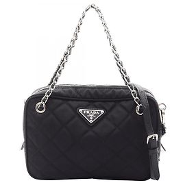 Prada TESSUTO IMPUNTU 2-Way Handbag Black