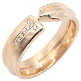Anel Tiffany & Co. T Modern Key em ouro rosa 18K com diamante Dourado Outro
