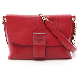 Bolso de Hombro Loewe Avenue Anagram Roja