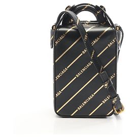 Borsa a tracolla 2-Way Balenciaga Box Nero D'oro