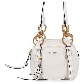 Bolsa de mão mini de couro Prada Dunkle Branco