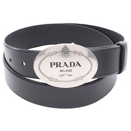 Prada Ledergürtel mit Logo für Herren Schwarz