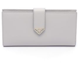Portefeuille long bi-pli Prada Marron