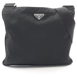 Borsa a tracolla con logo Triangle Prada Nero