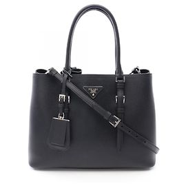 Sac cabas 2-Way en cuir Saffiano Prada Noir