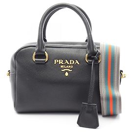 Prada VITTELO PHENIX 2-Way Handbag Black