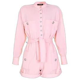 Balmain Mono corto de algodón rosa Rosa