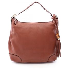 Bolsa de Ombro Gucci Bamboo Marrom