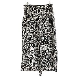 Marni Zebra-Print Satin Midi-Rock Pre-Fall 2018 Schwarz Weiß