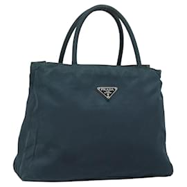 Bolso PRADA Nylon Verde Plata Auth 188780 Plata Verde