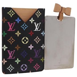 LOUIS VUITTON Monogram Multicolor Etui Mirror Black M92651 LV Auth 184415V Schwarz