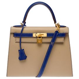 Hermès Bolsa HERMES Kelly 28 em Couro Bege - 103679 Bege