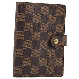 LOUIS VUITTON Damier Ebene Agenda PM Day Planner Cover R20700 LV Auth mr2623 Damier ebene