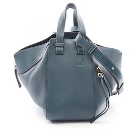 Loewe Hammock Small 2-Way Lederhandtasche Blau