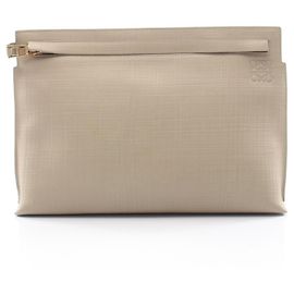 Loewe T Pouch Anagram Second Bag Clutch Handtasche aus grünem Leder Grün