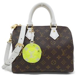 Bolsa Louis Vuitton Monogram Speedy Bandoulière 25cm Marrom Branco