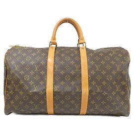 Bolsa Boston Louis Vuitton Monogram Keepall 50cm Marrom