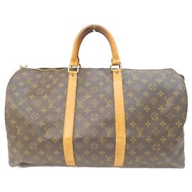Bolsa Boston Louis Vuitton Monogram Keepall 50cm Marrom
